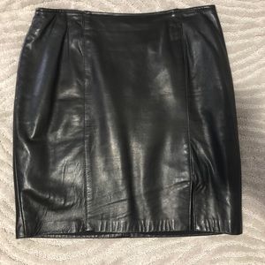 Black leather skirt